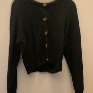 Black Button down Sweater
